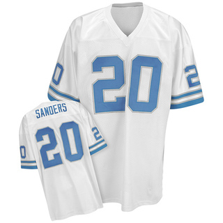 Authentic Barry Sanders Men's Detroit Lions Throwback Jersey - White