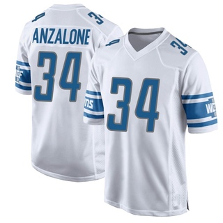 Game Alex Anzalone Men's Detroit Lions Jersey - White