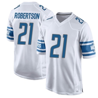 Game Amik Robertson Men's Detroit Lions Jersey - White