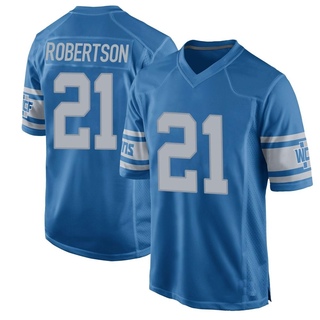 Game Amik Robertson Men's Detroit Lions Throwback Vapor Untouchable Jersey - Blue