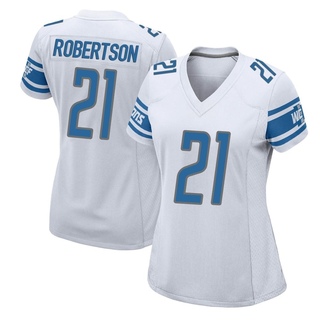 Game Amik Robertson Women's Detroit Lions Jersey - White