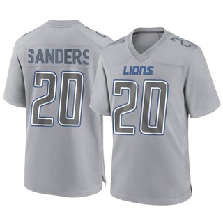 Game Barry Sanders Men's Detroit Lions Atmosphere Fashion Jersey - Gray