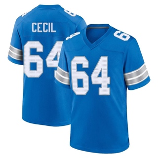 Game Brad Cecil Men's Detroit Lions 2nd Jersey - Blue