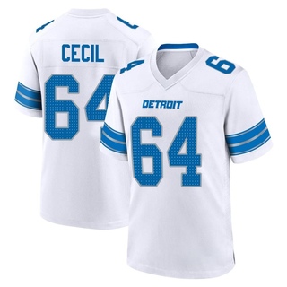 Game Brad Cecil Men's Detroit Lions 2nd Jersey - White