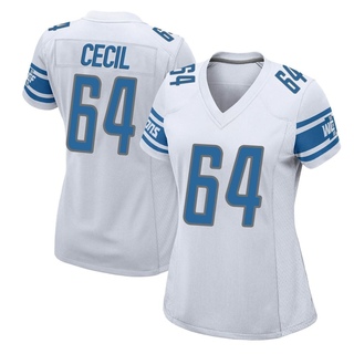 Game Brad Cecil Women's Detroit Lions Jersey - White