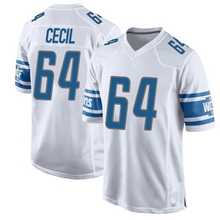 Game Brad Cecil Youth Detroit Lions Jersey - White