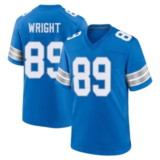 Game Brock Wright Men's Detroit Lions 2nd Jersey - Blue