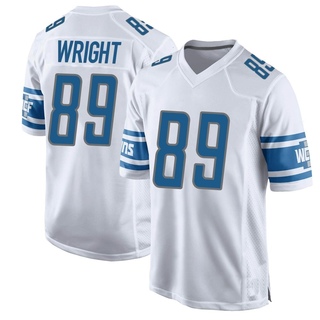 Game Brock Wright Men's Detroit Lions Jersey - White