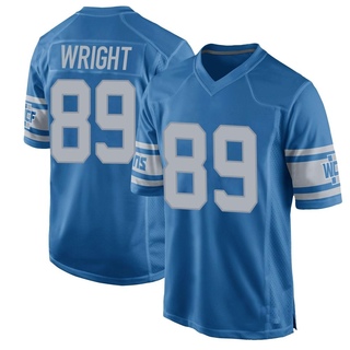 Game Brock Wright Men's Detroit Lions Throwback Vapor Untouchable Jersey - Blue