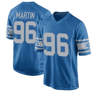 Game Brodric Martin Men's Detroit Lions Throwback Vapor Untouchable Jersey - Blue