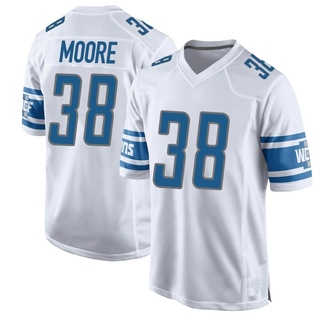 Game C.J. Moore Men's Detroit Lions Jersey - White