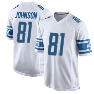 Game Calvin Johnson Men's Detroit Lions Jersey - White