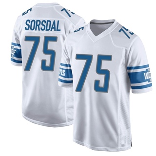 Game Colby Sorsdal Men's Detroit Lions Jersey - White