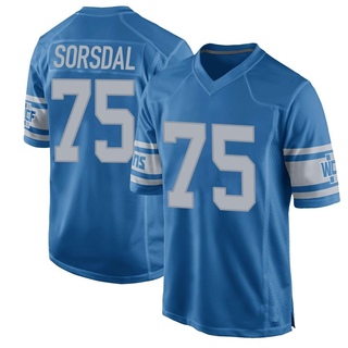 Game Colby Sorsdal Men's Detroit Lions Throwback Vapor Untouchable Jersey - Blue