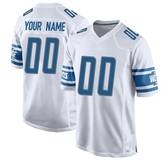 Game Custom Men's Detroit Lions Jersey - White