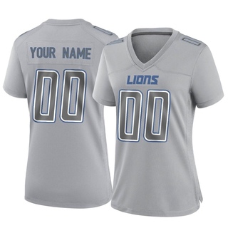 Game Custom Women's Detroit Lions Atmosphere Fashion Jersey - Gray