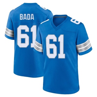 Game David Bada Men's Detroit Lions 2nd Jersey - Blue