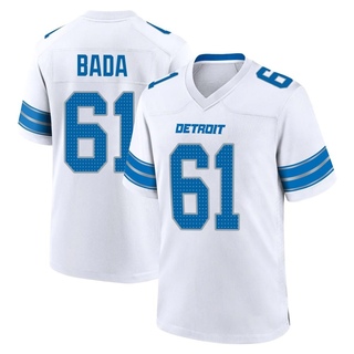 Game David Bada Men's Detroit Lions 2nd Jersey - White