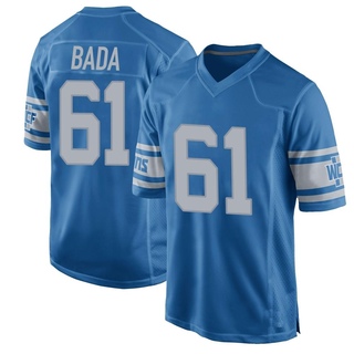 Game David Bada Men's Detroit Lions Throwback Vapor Untouchable Jersey - Blue