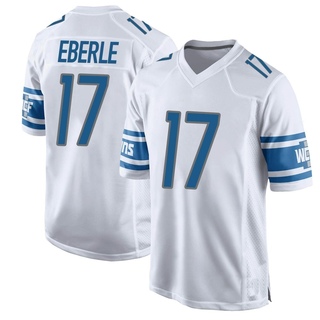 Game Dominik Eberle Men's Detroit Lions Jersey - White