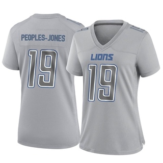 Game Donovan Peoples-Jones Women's Detroit Lions Atmosphere Fashion Jersey - Gray