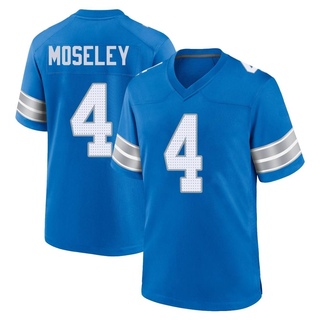 Game Emmanuel Moseley Men's Detroit Lions 2nd Jersey - Blue