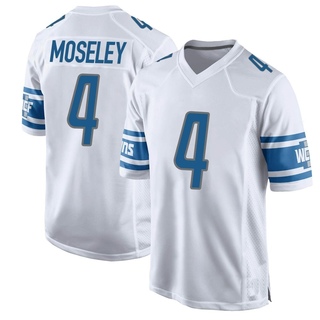 Game Emmanuel Moseley Men's Detroit Lions Jersey - White