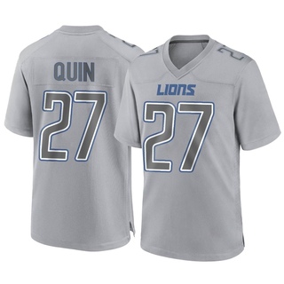 Game Glover Quin Men's Detroit Lions Atmosphere Fashion Jersey - Gray