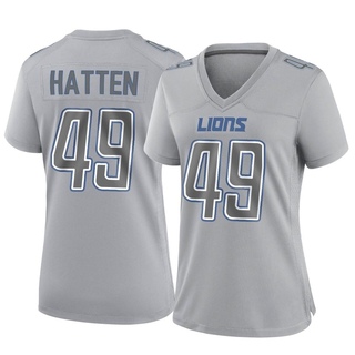 Game Hogan Hatten Women's Detroit Lions Atmosphere Fashion Jersey - Gray