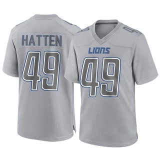 Game Hogan Hatten Youth Detroit Lions Atmosphere Fashion Jersey - Gray