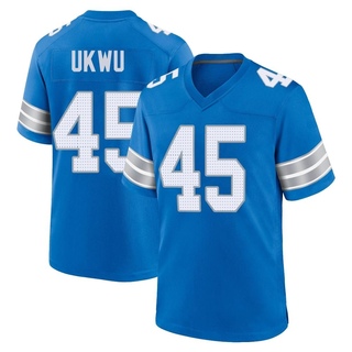 Game Isaac Ukwu Men's Detroit Lions 2nd Jersey - Blue