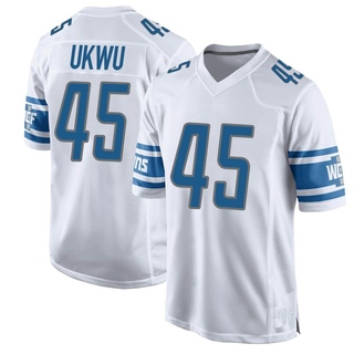 Game Isaac Ukwu Men's Detroit Lions Jersey - White