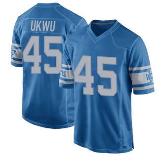 Game Isaac Ukwu Men's Detroit Lions Throwback Vapor Untouchable Jersey - Blue