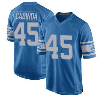 Game Jason Cabinda Men's Detroit Lions Throwback Vapor Untouchable Jersey - Blue