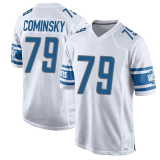 Game John Cominsky Men's Detroit Lions Jersey - White