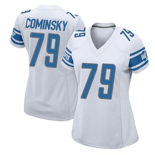 Game John Cominsky Women's Detroit Lions Jersey - White