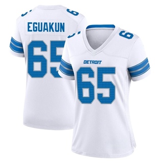 Game Kingsley Eguakun Women's Detroit Lions 2nd Jersey - White