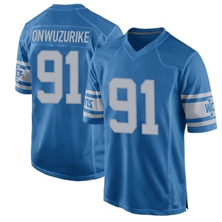 Game Levi Onwuzurike Men's Detroit Lions Throwback Vapor Untouchable Jersey - Blue