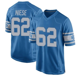 Game Michael Niese Men's Detroit Lions Throwback Vapor Untouchable Jersey - Blue