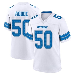 Game Mitchell Agude Men's Detroit Lions 2nd Jersey - White