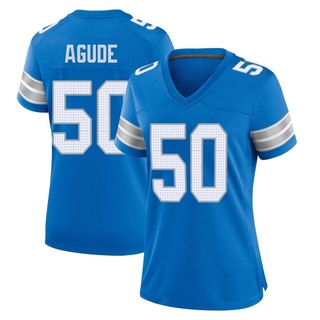 Game Mitchell Agude Women's Detroit Lions 2nd Jersey - Blue