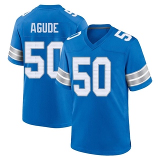 Game Mitchell Agude Youth Detroit Lions 2nd Jersey - Blue