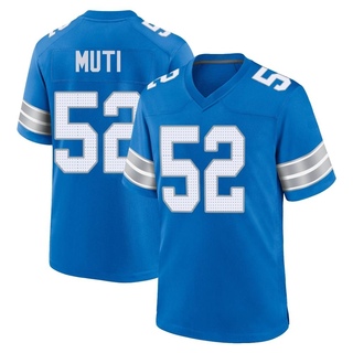 Game Netane Muti Men's Detroit Lions 2nd Jersey - Blue