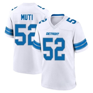 Game Netane Muti Men's Detroit Lions 2nd Jersey - White