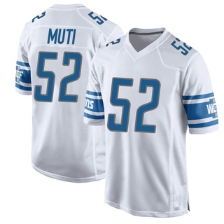 Game Netane Muti Men's Detroit Lions Jersey - White