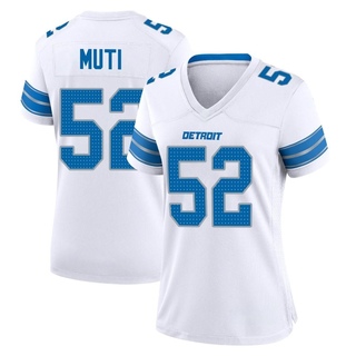 Game Netane Muti Women's Detroit Lions 2nd Jersey - White