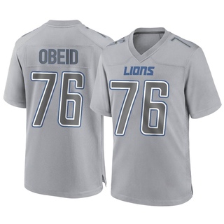 Game Zein Obeid Men's Detroit Lions Atmosphere Fashion Jersey - Gray