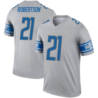 Legend Amik Robertson Men's Detroit Lions Inverted Jersey - Gray