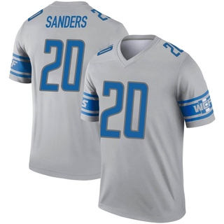 Legend Barry Sanders Men's Detroit Lions Inverted Jersey - Gray