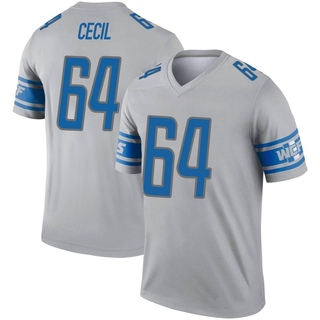 Legend Brad Cecil Men's Detroit Lions Inverted Jersey - Gray